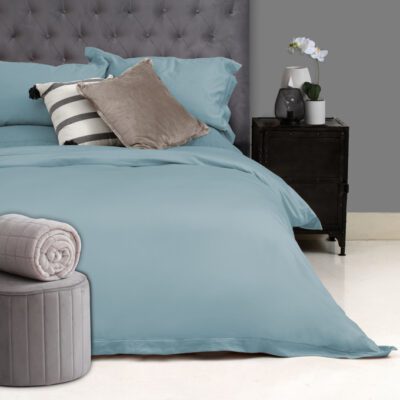 Oxford Satin Stitch Duvet Cover - 400TC - 100% Egyptian Cotton - Aqua