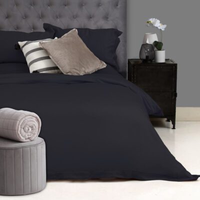 Oxford Satin Stitch Duvet Cover - 400TC - 100% Egyptian Cotton - Graphite