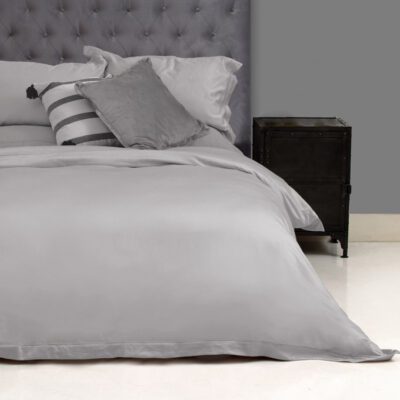 Oxford Satin Stitch Duvet Cover - 400TC - 100% Egyptian Cotton - Silver