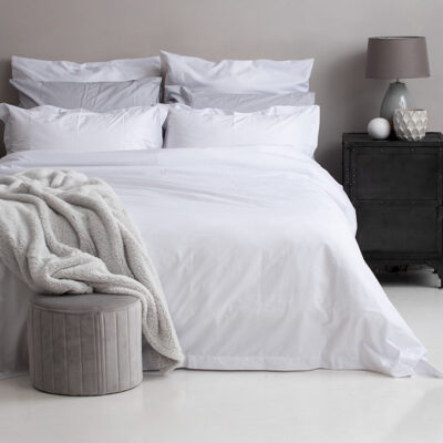 200TC Oxford Stitch Duvet Cover Set - White
