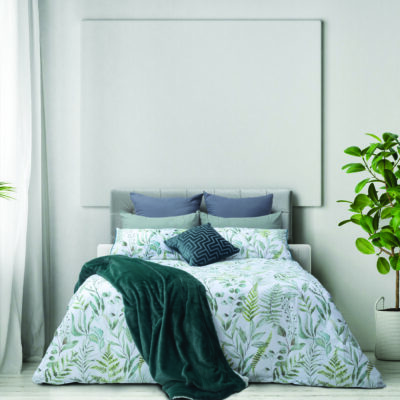 Embellished 144TC Polyviscose Duvet Cover Set - Elia Leaves